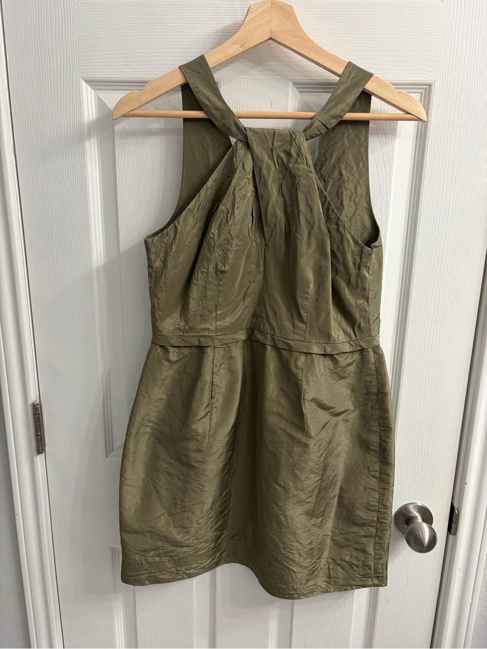 J. Crew Olive Green Silk Dress